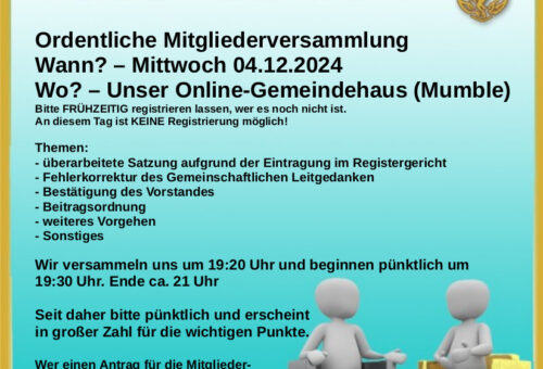 Ordentliche Mitgliederversammlung